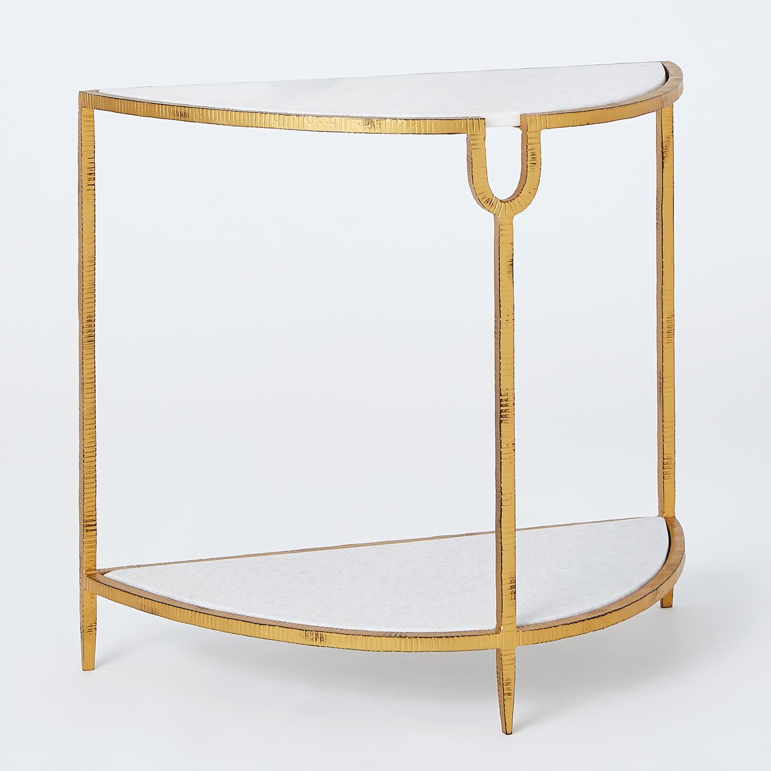 Demilune Side Table - Gold - Grats Decor Interior Design & Build Inc.