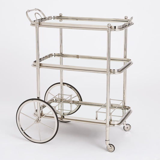 English Bar Cart and Tea Trolley - Nickel