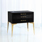 Stiletto Bedside 25" Table - Black Hair-on-Hide