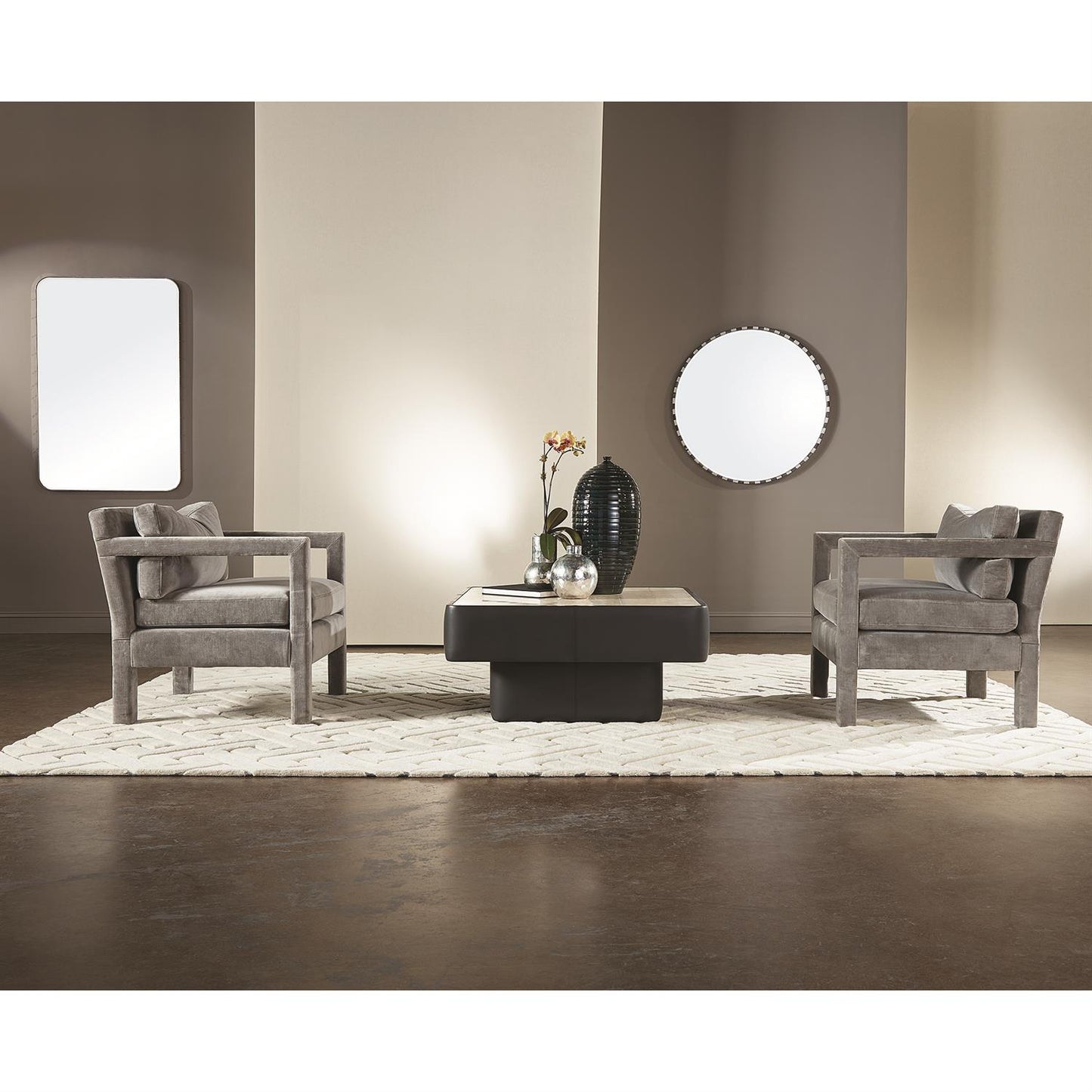 Rivet Mirror - Nickel - Grats Decor Interior Design & Build Inc.