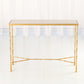 Spike Marble Top 44" Console - Antique Gold