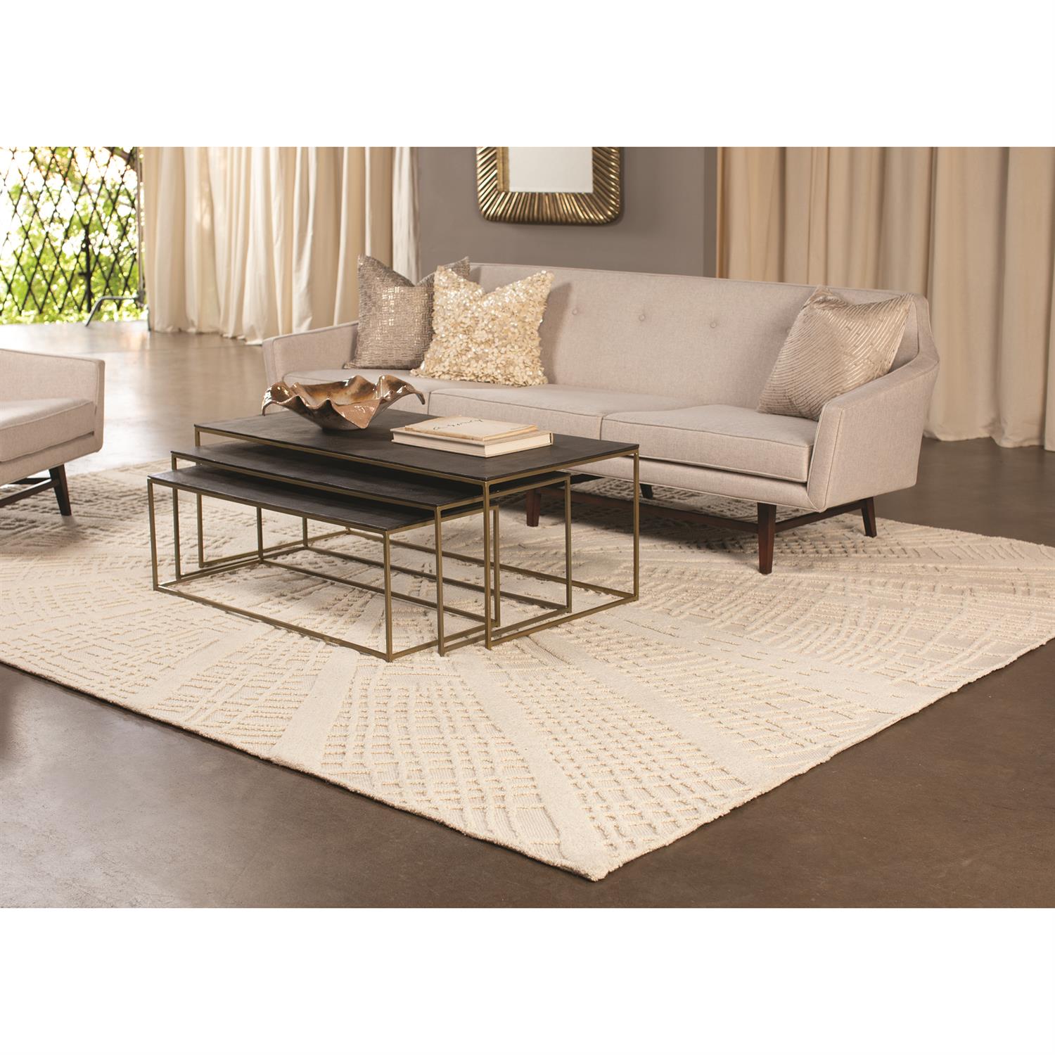 Vortex Rug - Ivory/Ivory - 5 Sizes - Grats Decor Interior Design & Build Inc.