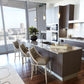 Logan Counter Stool - Antique White - Chesterfield Grey Leather