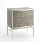 Crinkle Bedside Chest - Nickel/ Antique Nickel