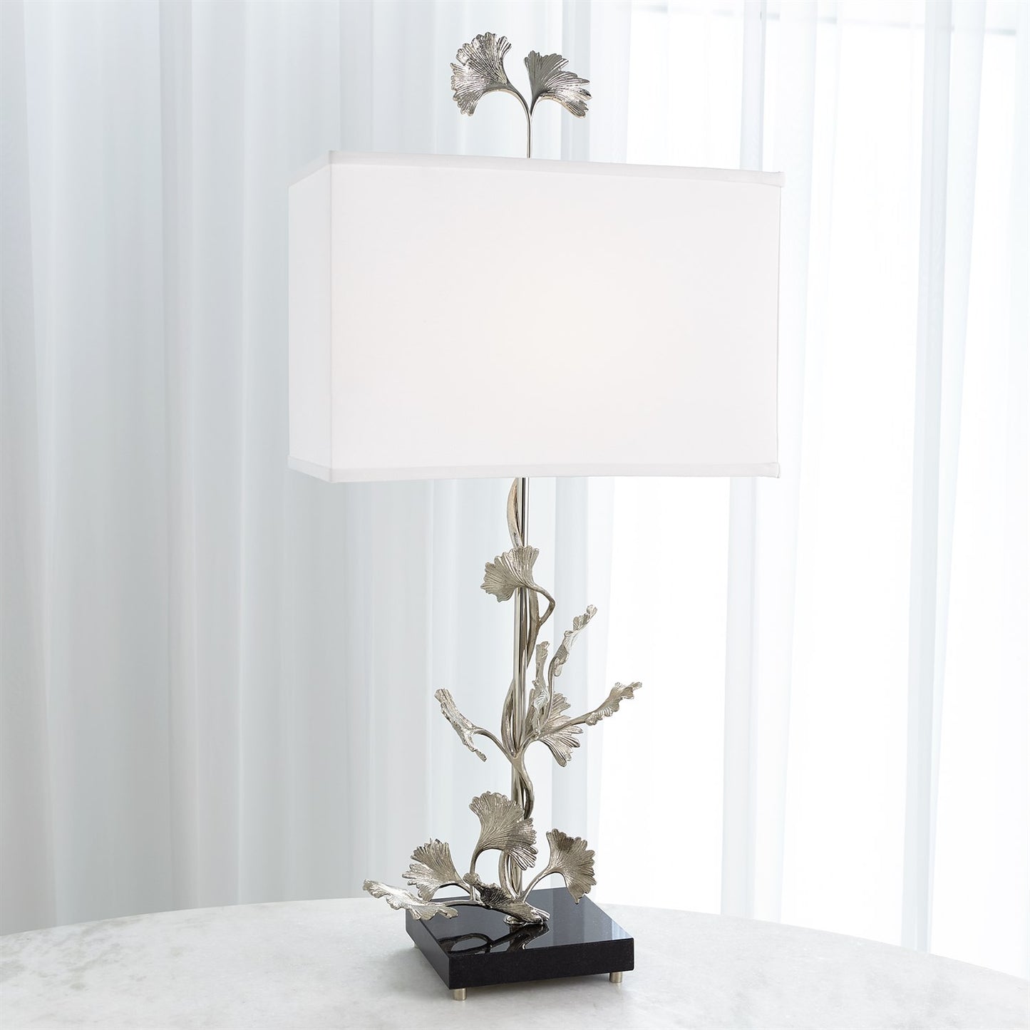 Ginkgo Table Lamp - Nickel - Grats Decor Interior Design & Build Inc.