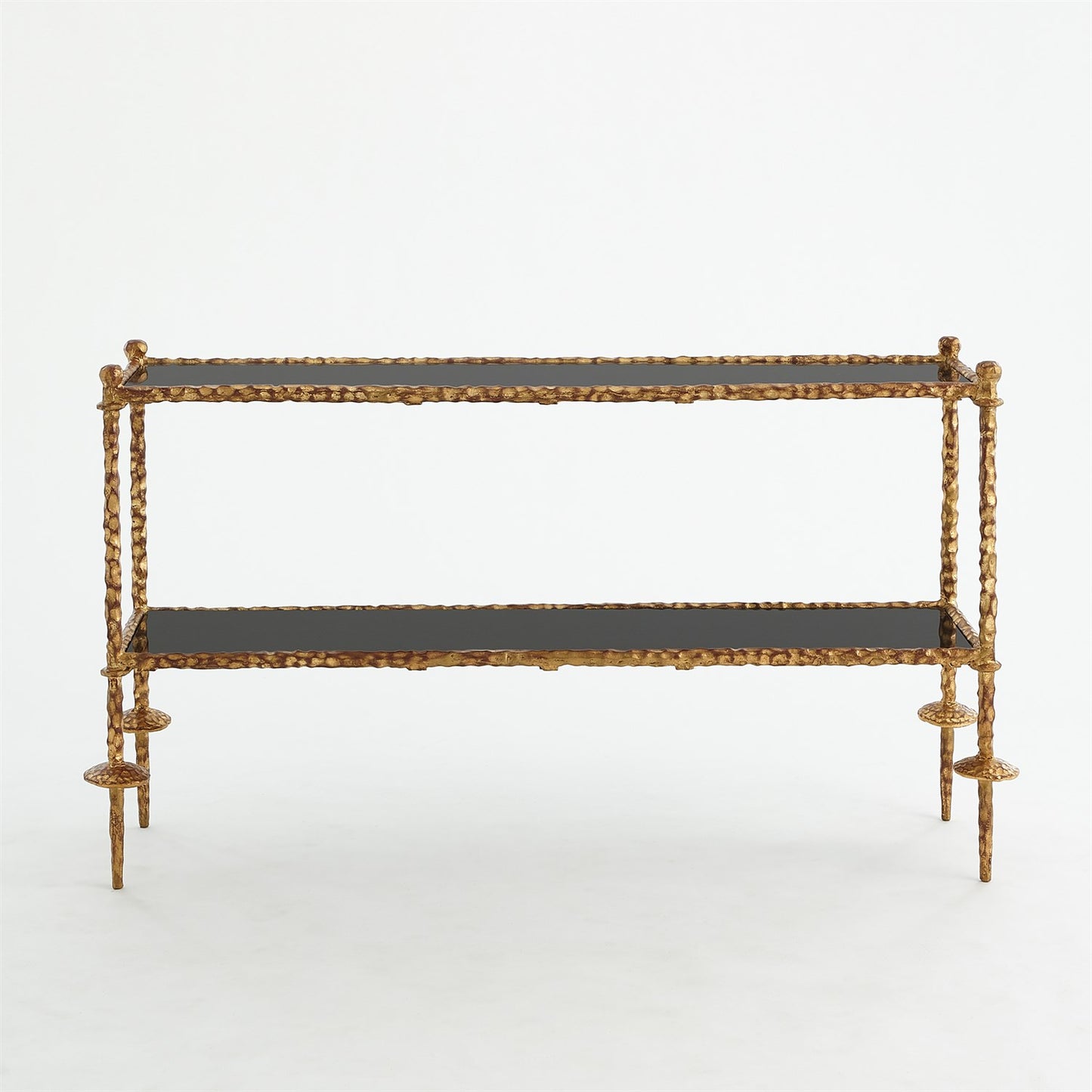 Gold Chiseled Console-Black Granite