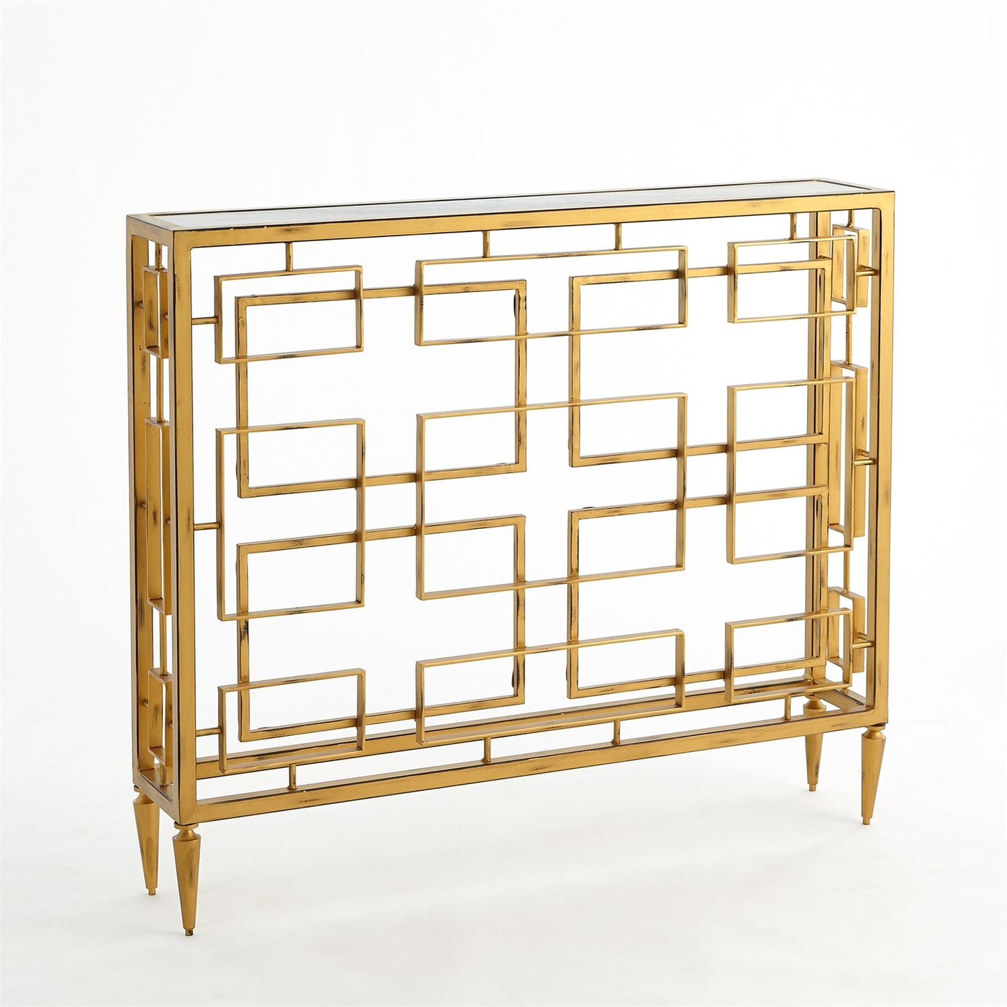 Open Block 43" Console - Gold - Grats Decor Interior Design & Build Inc.