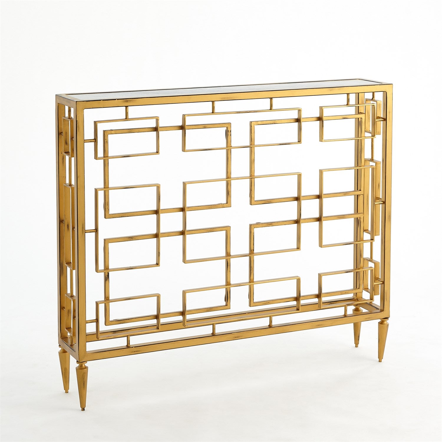 Open Block 43" Console - Gold - Grats Decor Interior Design & Build Inc.