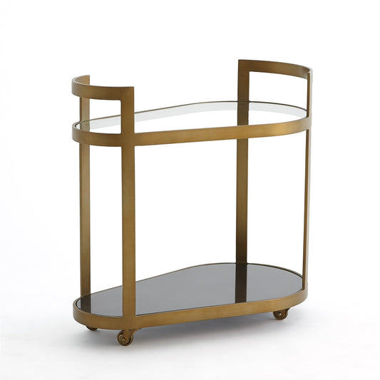 Regan Bar Cart - Antique Brass
