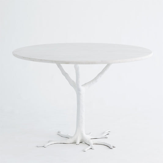 Faux Bois 42"Dia Dining Table - White