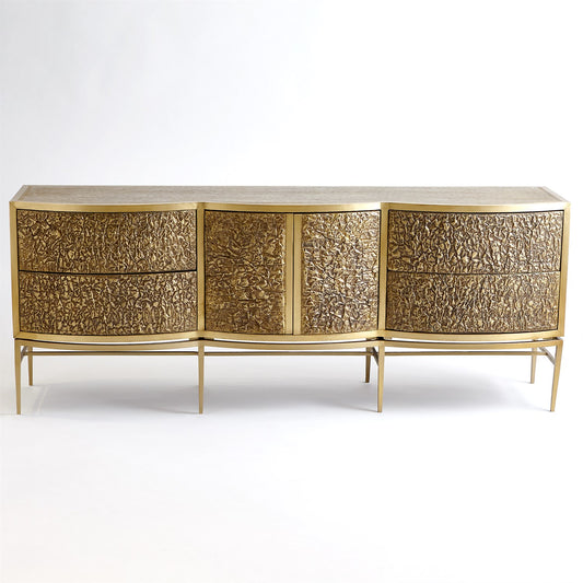 Crinkle Long Cabinet - Brass / Bronze