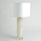 Alabaster Cylinder Table Lamp - Brass