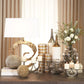 Swirl Lamp - Brass w/White Marble