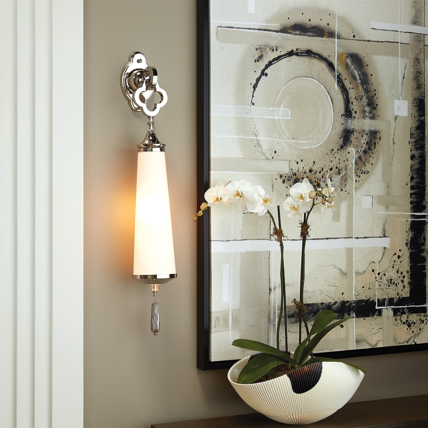 Quatrefoil Sconce - Nickel - HW - Grats Decor Interior Design & Build Inc.