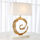 Swirl Lamp - Brass w/White Marble