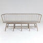 Spindle Long Bench - Grey Leather