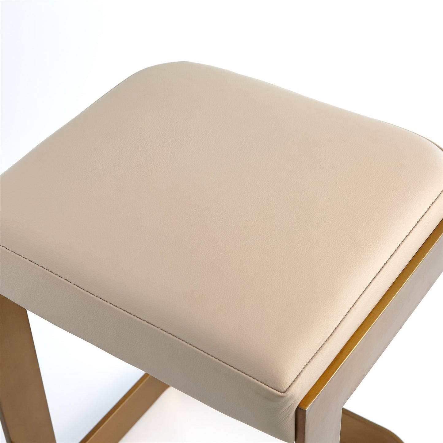 Regan Barstool / Counterstool - Antique Brass/ Ivory Leather