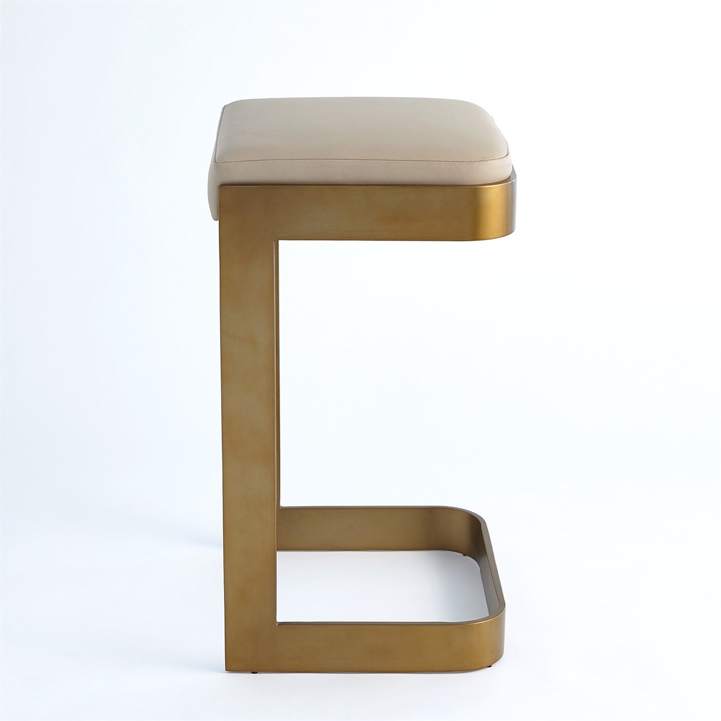 Regan Barstool / Counterstool - Antique Brass/ Ivory Leather
