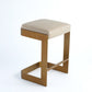 Regan Barstool / Counterstool - Antique Brass/ Ivory Leather