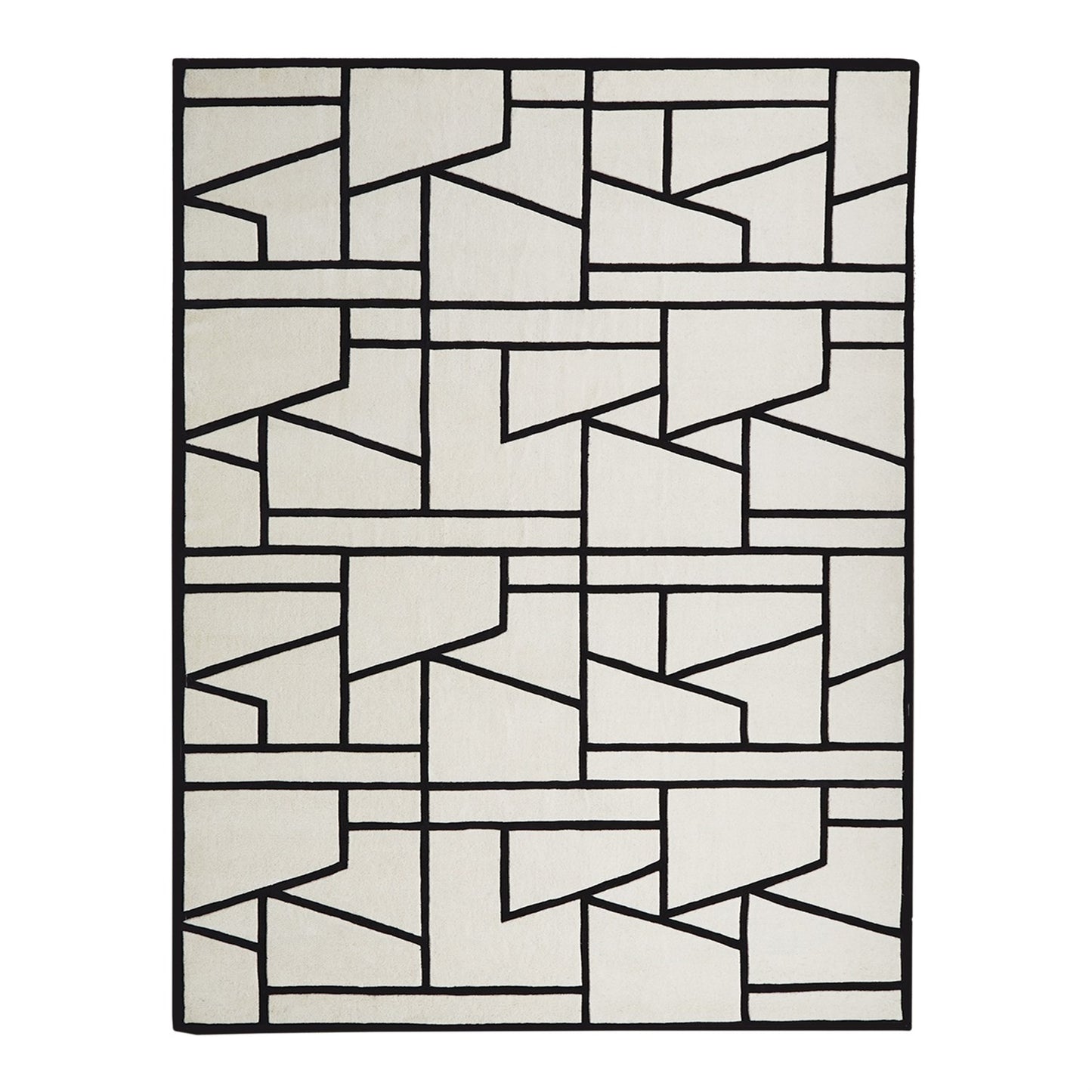 Zig Zag Rug-Ivory/Black - 6 sizes - Grats Decor Interior Design & Build Inc.