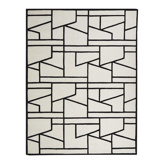 Zig Zag Rug-Ivory/Black - 6 sizes - Grats Decor Interior Design & Build Inc.