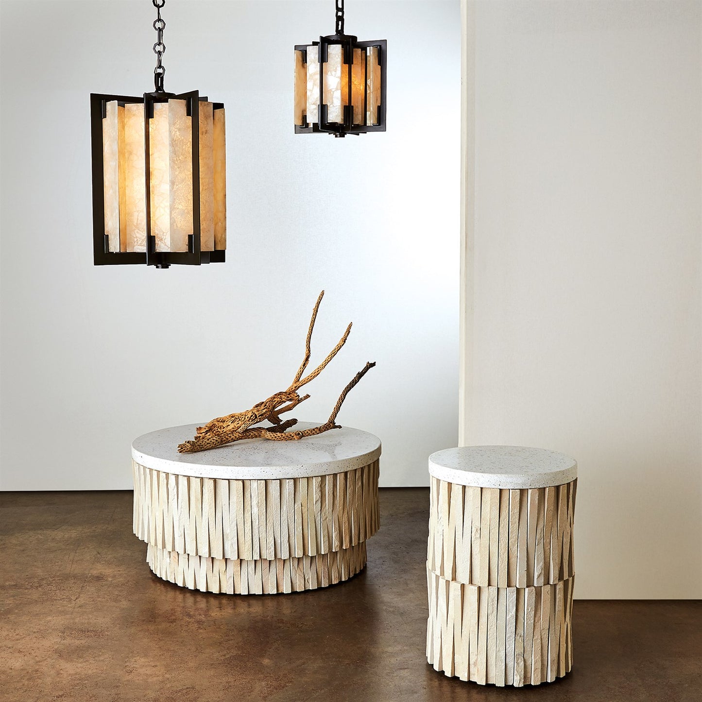 Teeter Totter 19"Dia Stone Side Table