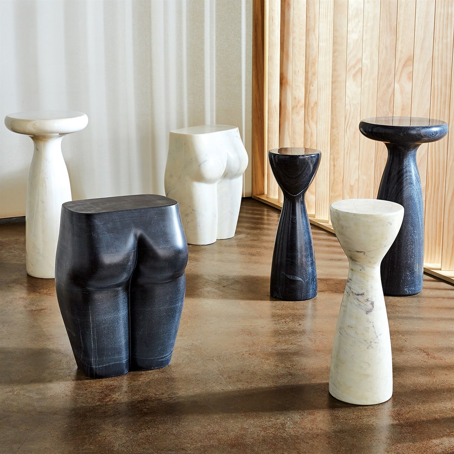 L'Homme Stool - Black Marble