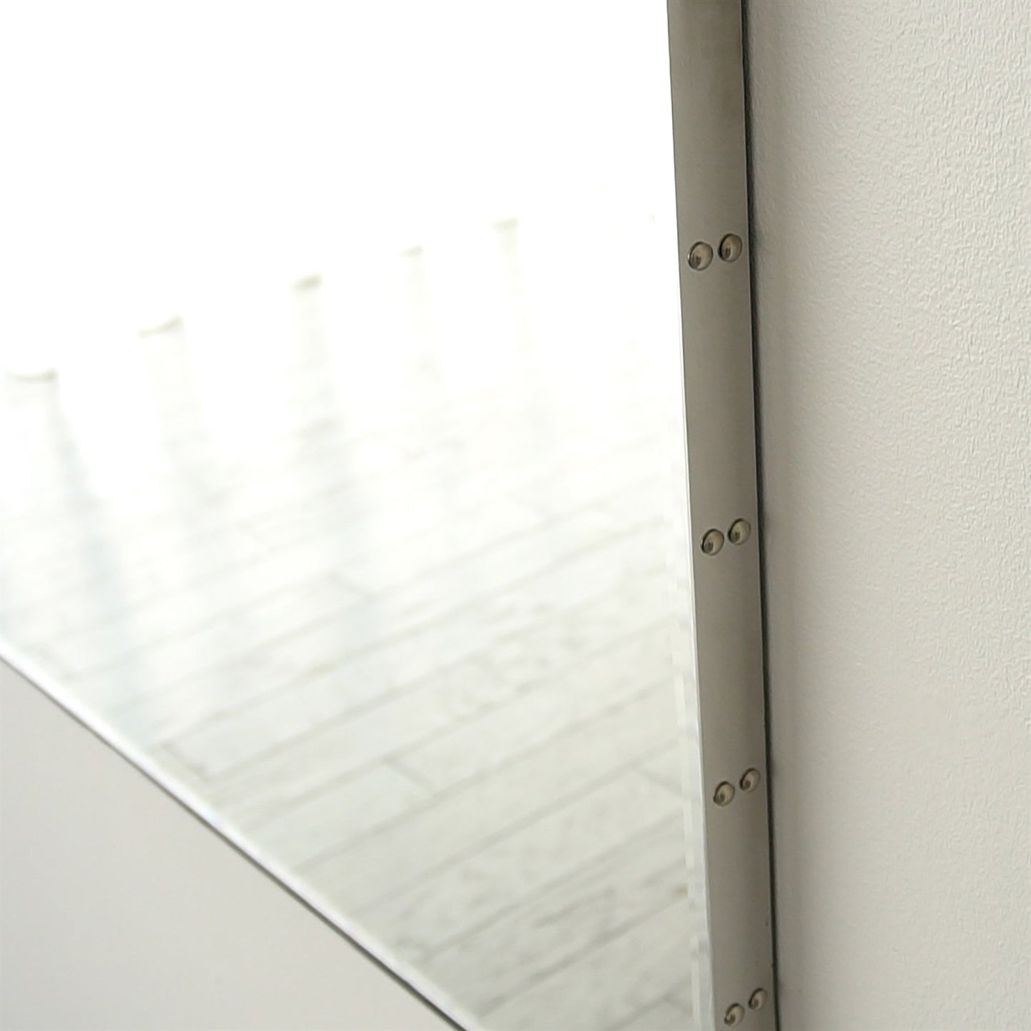 Rivet Mirror - Nickel - Grats Decor Interior Design & Build Inc.