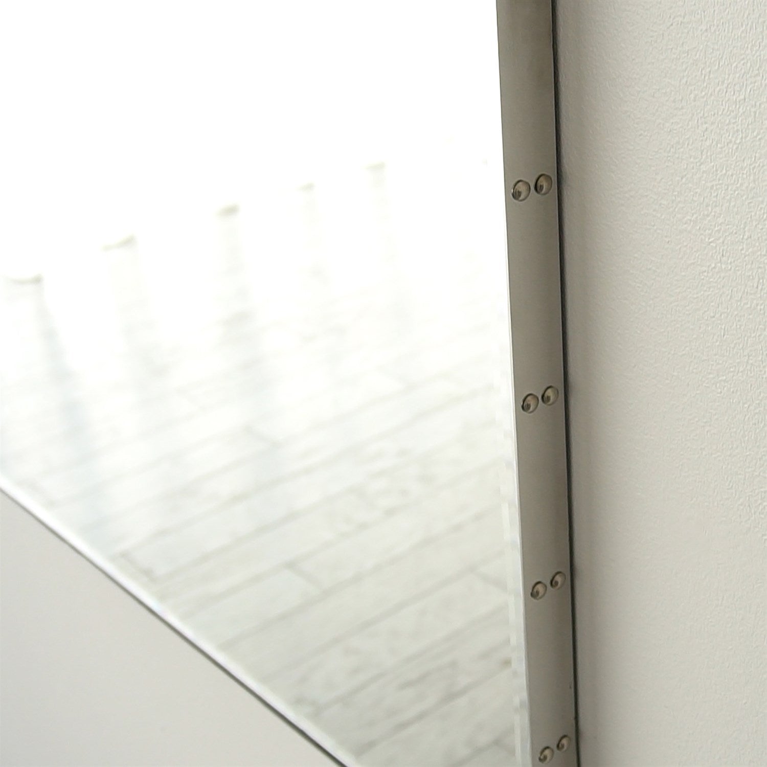 Rivet Mirror - Nickel - Grats Decor Interior Design & Build Inc.