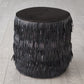 Fringe Ottoman - Black Hair-on-Hide
