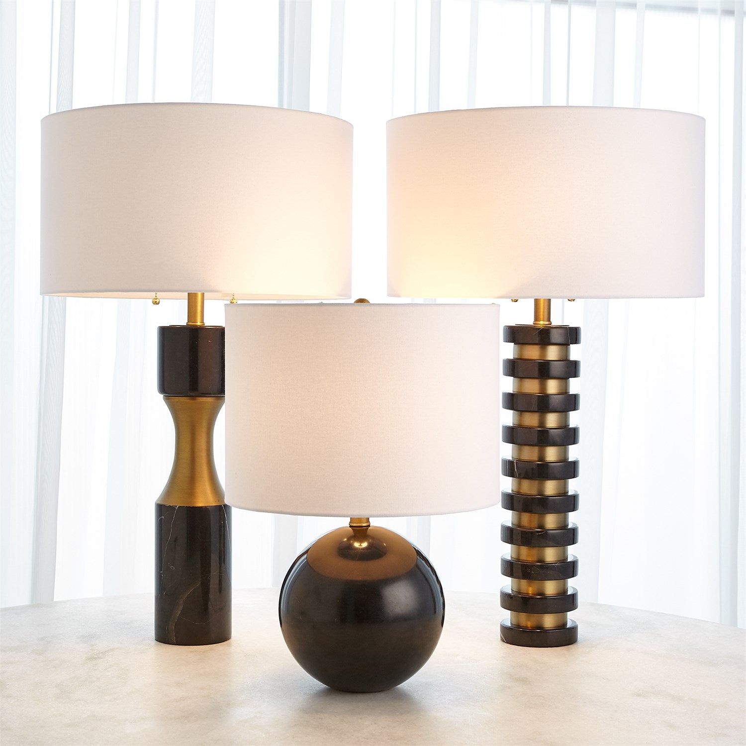 Marble Stack Lamp - Black - Grats Decor Interior Design & Build Inc.