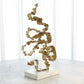 Squiggles Sculpture - Brass w/White Marble