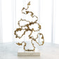 Squiggles Sculpture - Brass w/White Marble