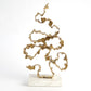 Squiggles Sculpture - Brass w/White Marble