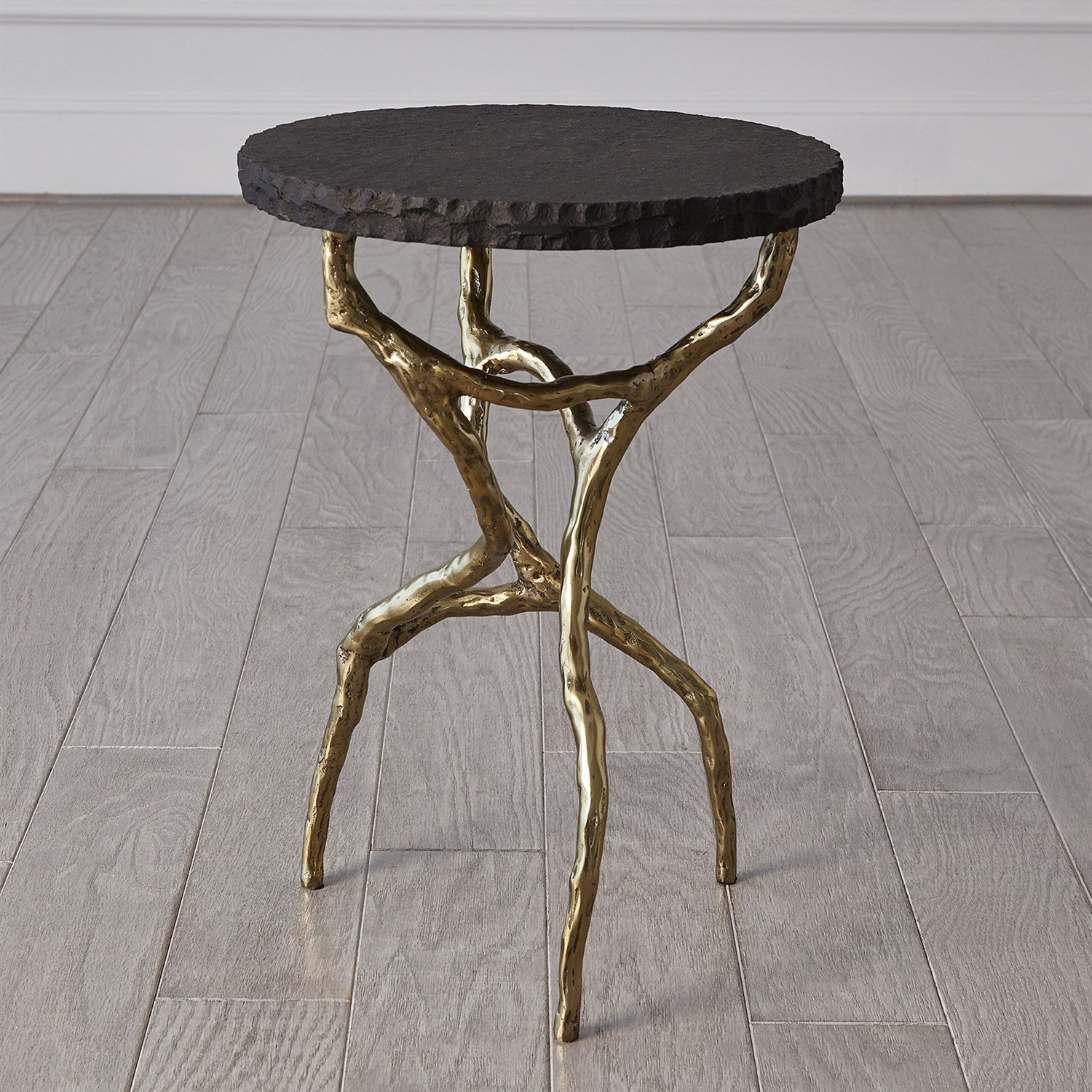 Root Table - Faux Brass w/Black Marble - Grats Decor Interior Design & Build Inc.