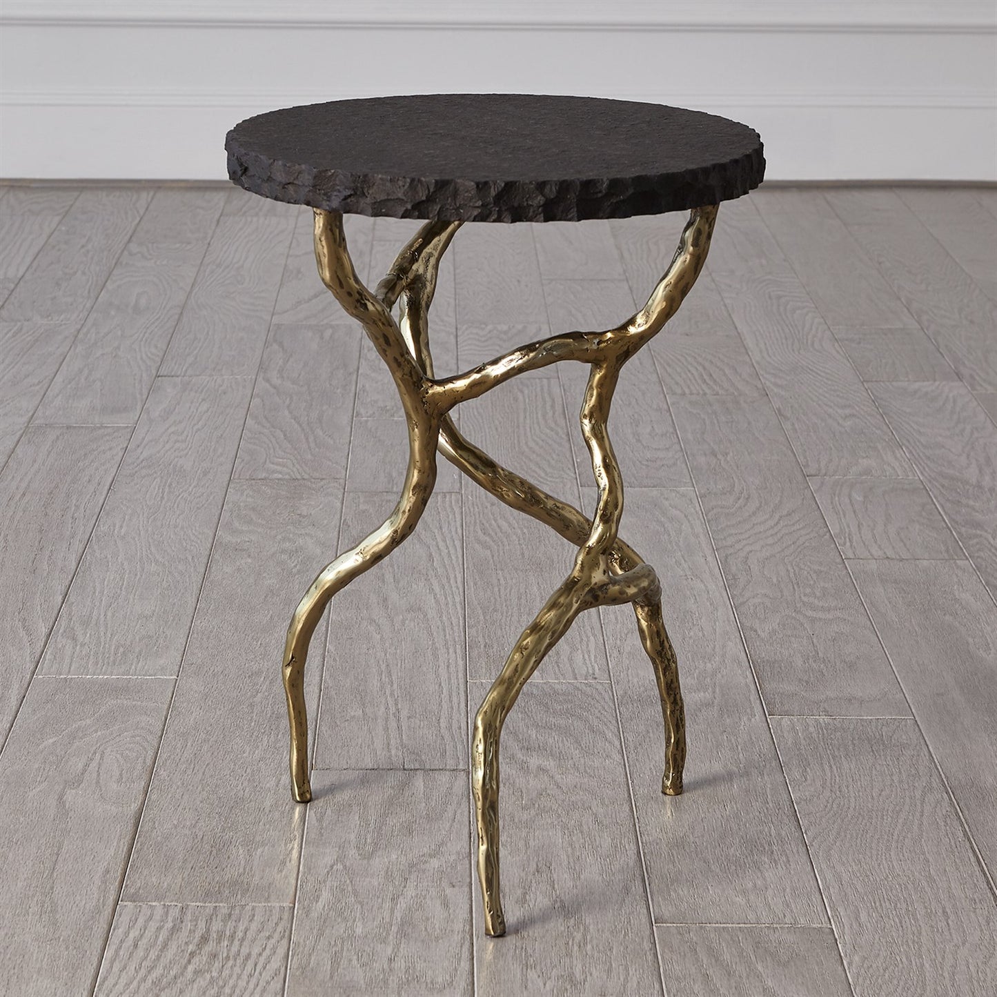 Root Table - Faux Brass w/Black Marble - Grats Decor Interior Design & Build Inc.