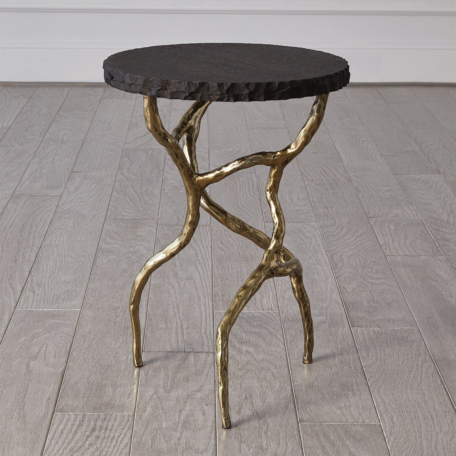 Root Table - Faux Brass w/Black Marble - Grats Decor Interior Design & Build Inc.