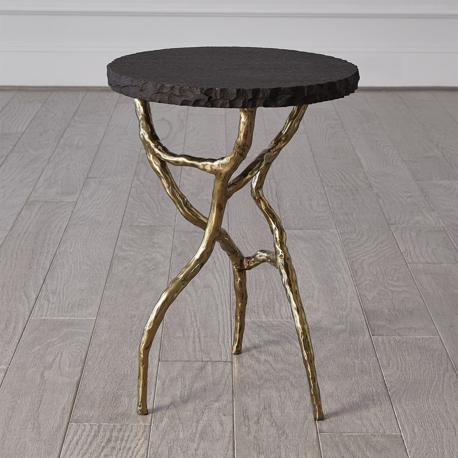 Root Table - Faux Brass w/Black Marble - Grats Decor Interior Design & Build Inc.