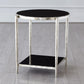 Circle/ Square Side Table - Nickel w/ Black Granite
