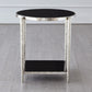 Circle/ Square Side Table - Nickel w/ Black Granite
