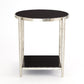 Circle/ Square Side Table - Nickel w/ Black Granite