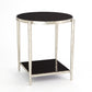 Circle/ Square Side Table - Nickel w/ Black Granite
