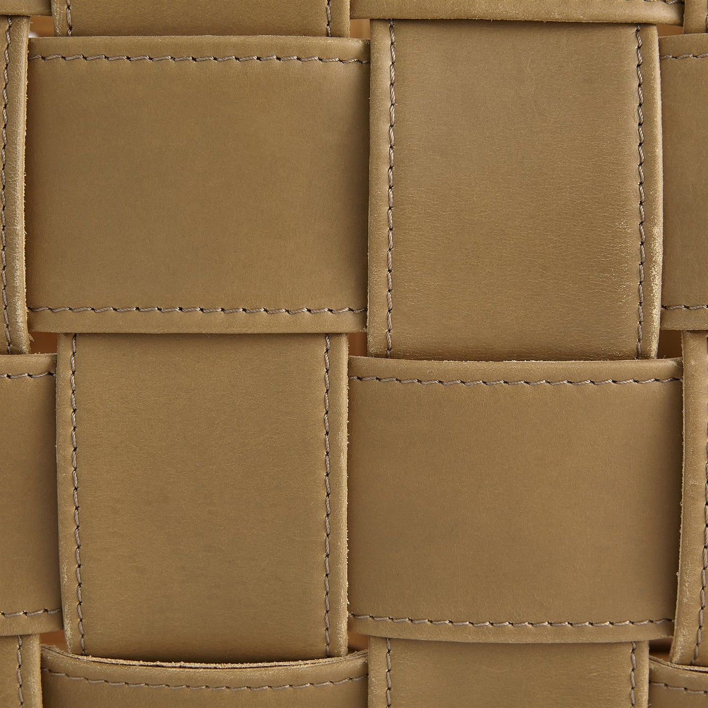 Soft Woven Leather Basket - Putty - 2 sizes