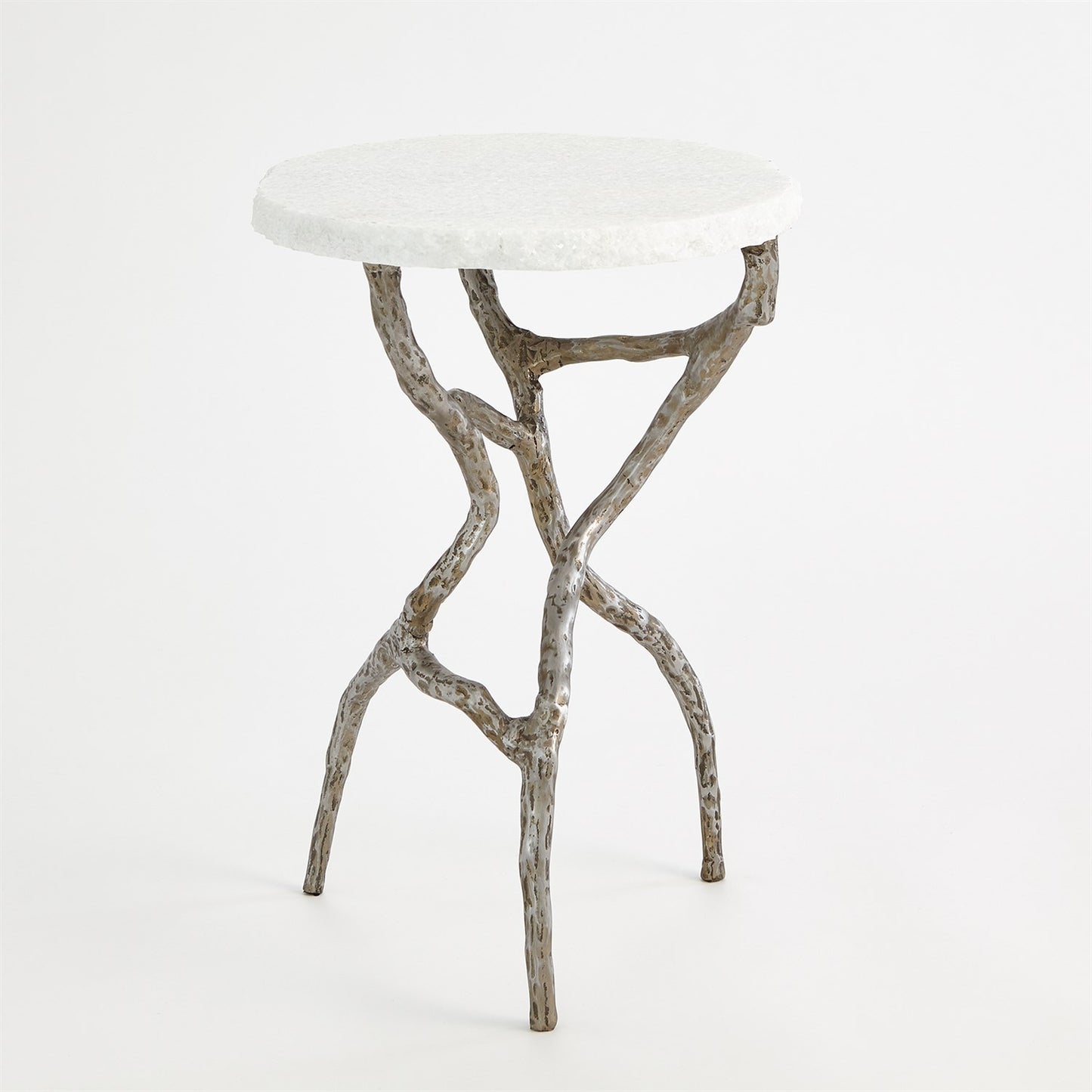 Root Table - Polished Iron w/White Marble - Grats Decor Interior Design & Build Inc.