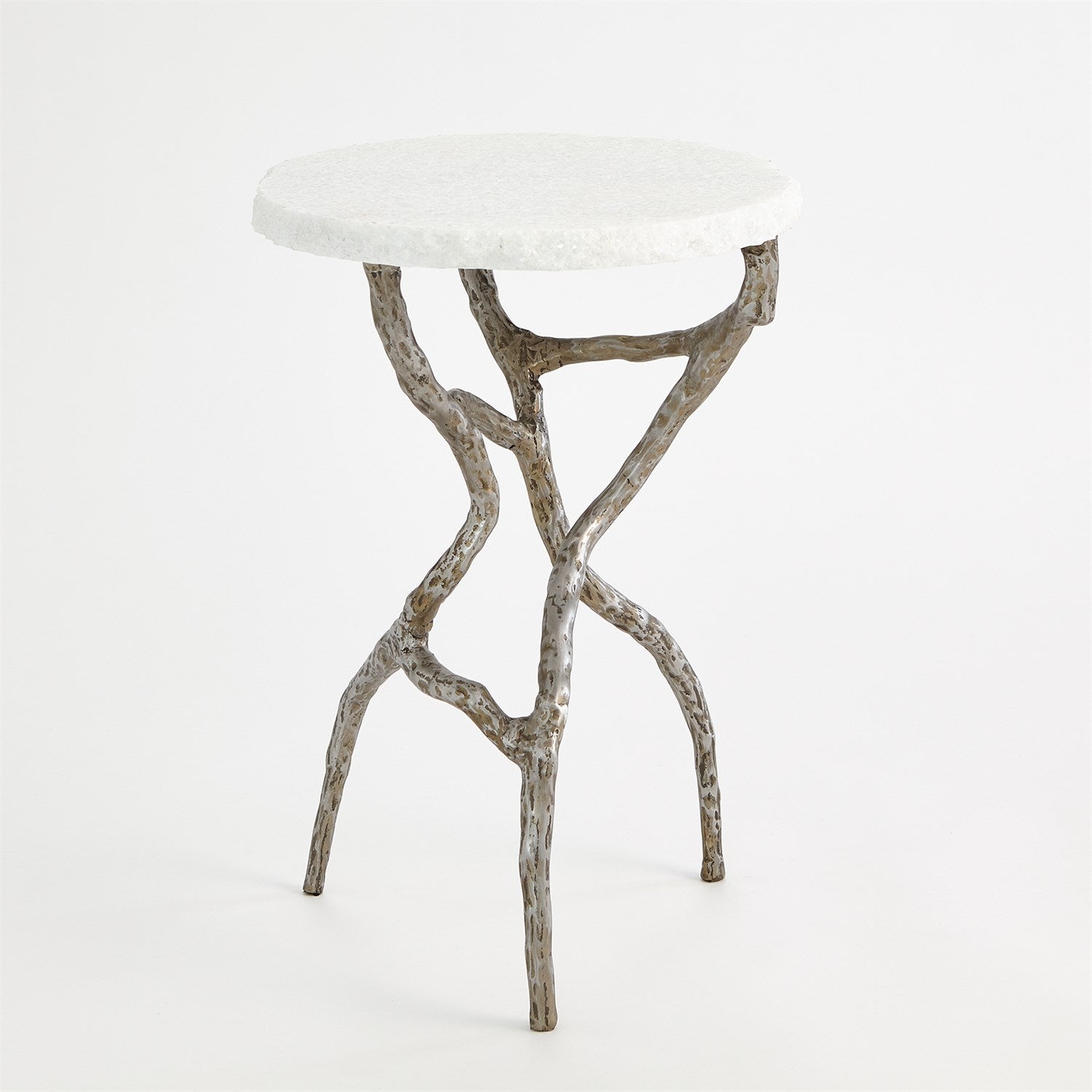 Root Table - Polished Iron w/White Marble - Grats Decor Interior Design & Build Inc.