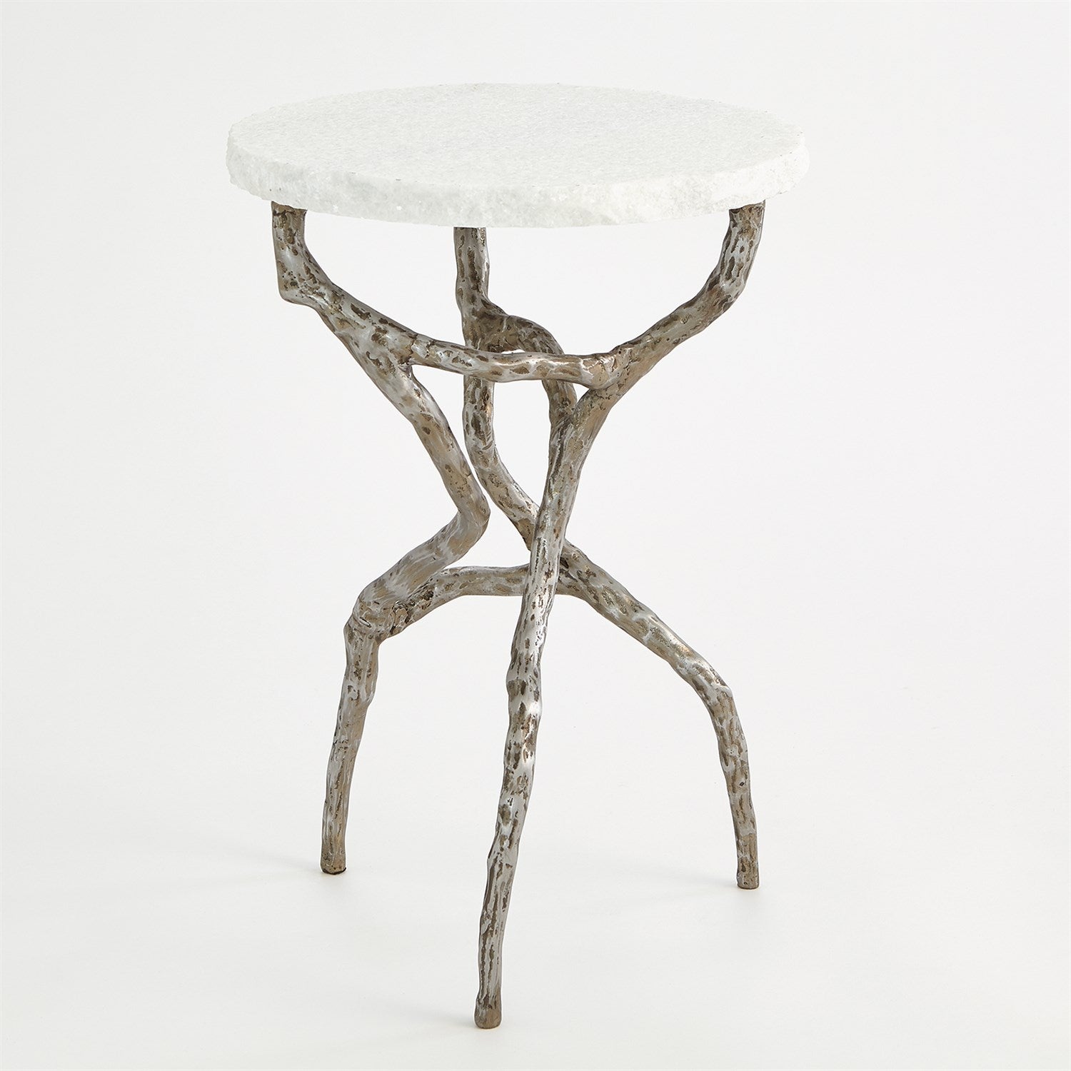 Root Table - Polished Iron w/White Marble - Grats Decor Interior Design & Build Inc.