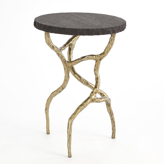 Root Table - Faux Brass w/Black Marble - Grats Decor Interior Design & Build Inc.