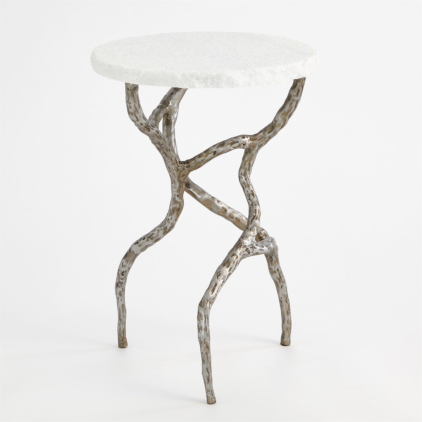 Root Table - Polished Iron w/White Marble - Grats Decor Interior Design & Build Inc.