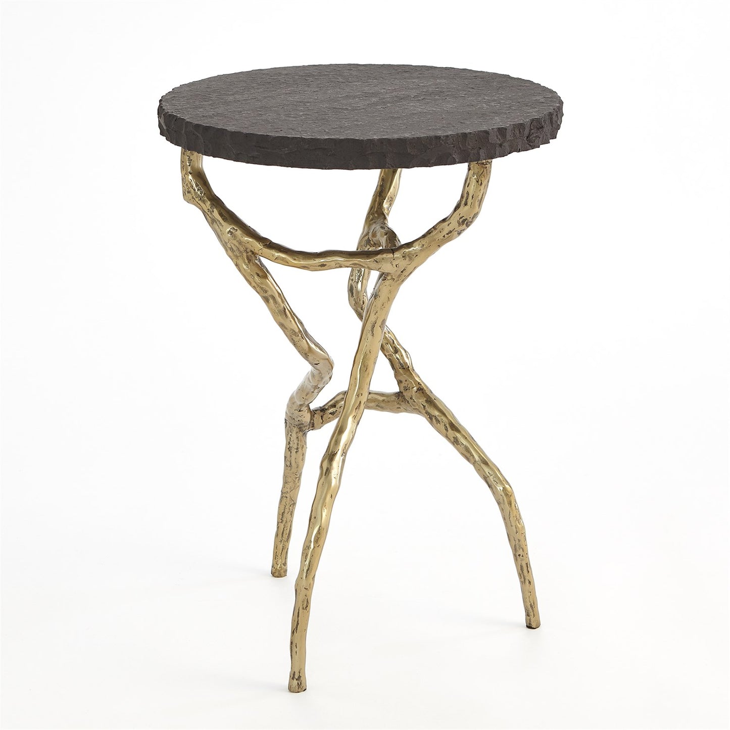Root Table - Faux Brass w/Black Marble - Grats Decor Interior Design & Build Inc.