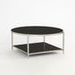 Circle/ Square Cocktail Table - Nickel w/ Black Granite
